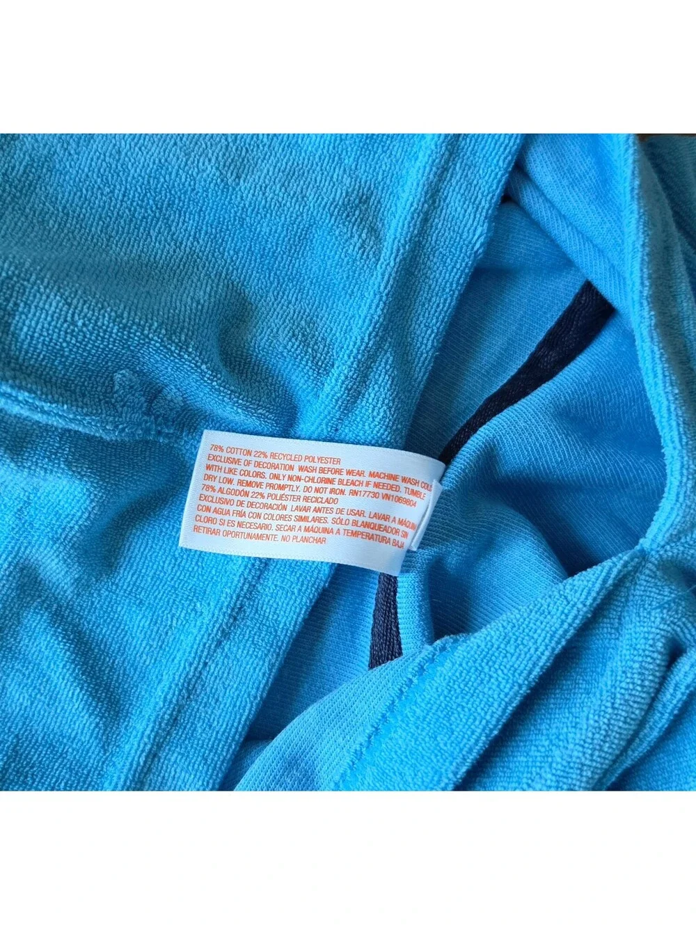 Cat & Jack NWT Blue Terry Shark Embossed Hoodie Cover Up,Sz 3T, 386